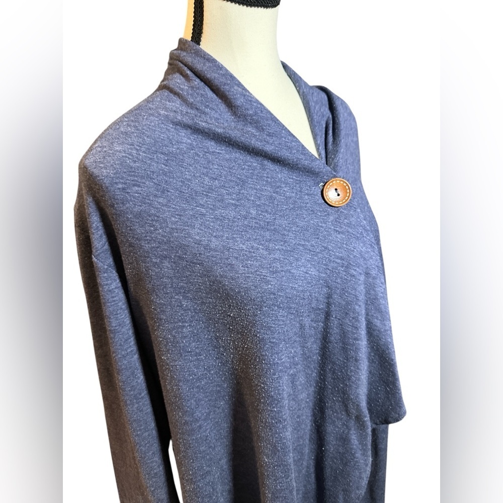 Bobeau Blue Sweater with Button Detail - Picture 7 of 8
